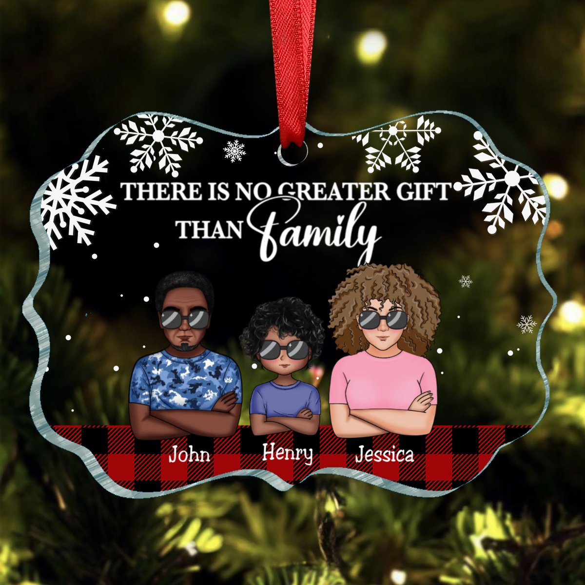 Family - There Is No Greater Gift Than Family Husband Wife Family - Personalized Ornament - Makezbright Gifts