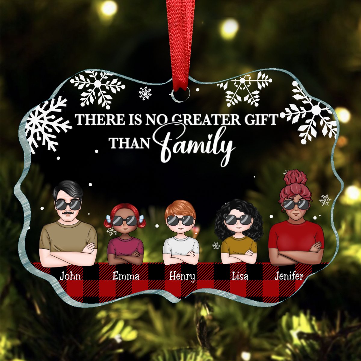 Family - There Is No Greater Gift Than Family Husband Wife Family - Personalized Ornament - Makezbright Gifts