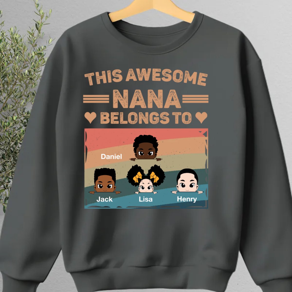 Family - This Awesome Nana Mommy Daddy Belongs To - Personalized Unisex T - shirt, Hoodie, Sweatshirt (VT) - Makezbright Gifts