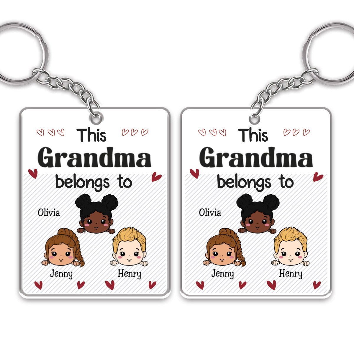 Family - This Grandma Belongs To - Personalized Acrylic Keychain (VT) - Makezbright Gifts