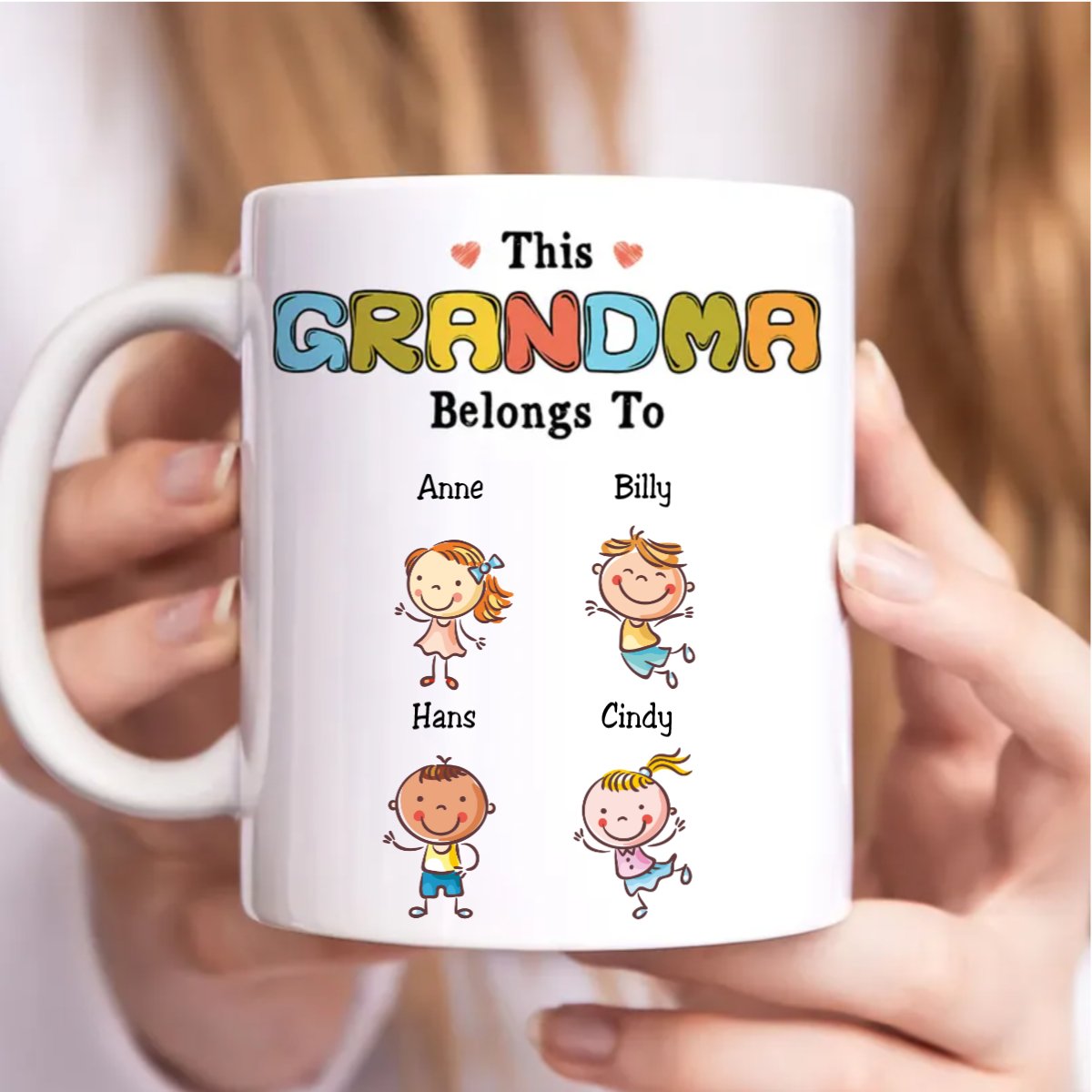 Family - This Grandma Belongs To - Personalized Mug (QA) - Makezbright Gifts