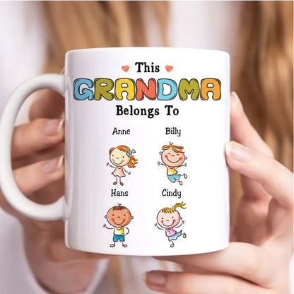 Family - This Grandma Belongs To - Personalized Mug (QA) - Makezbright Gifts