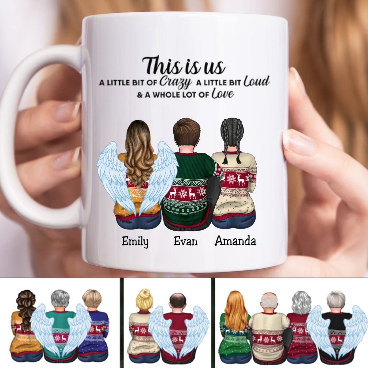 Family - This Is Us A Little Bit Of Crazy A Little Bit Of Loud & A Whole Lot Of Love - Personalized Mug (NN) - Makezbright Gifts