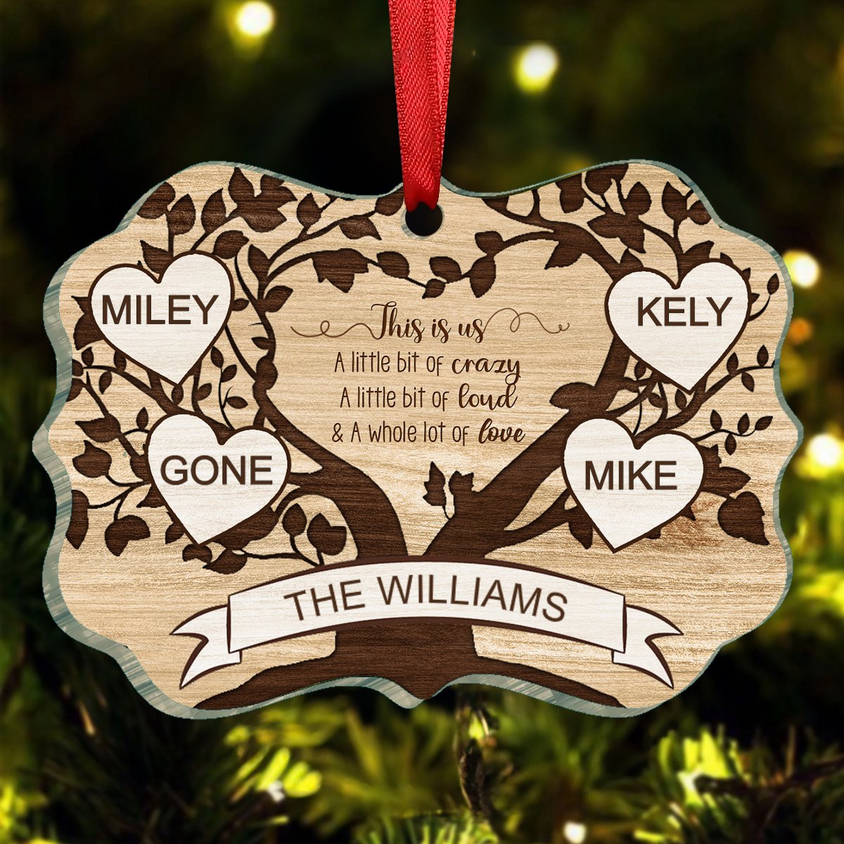 Family - This Is Us Family Tree - Personalized Christmas Ornament - Makezbright Gifts