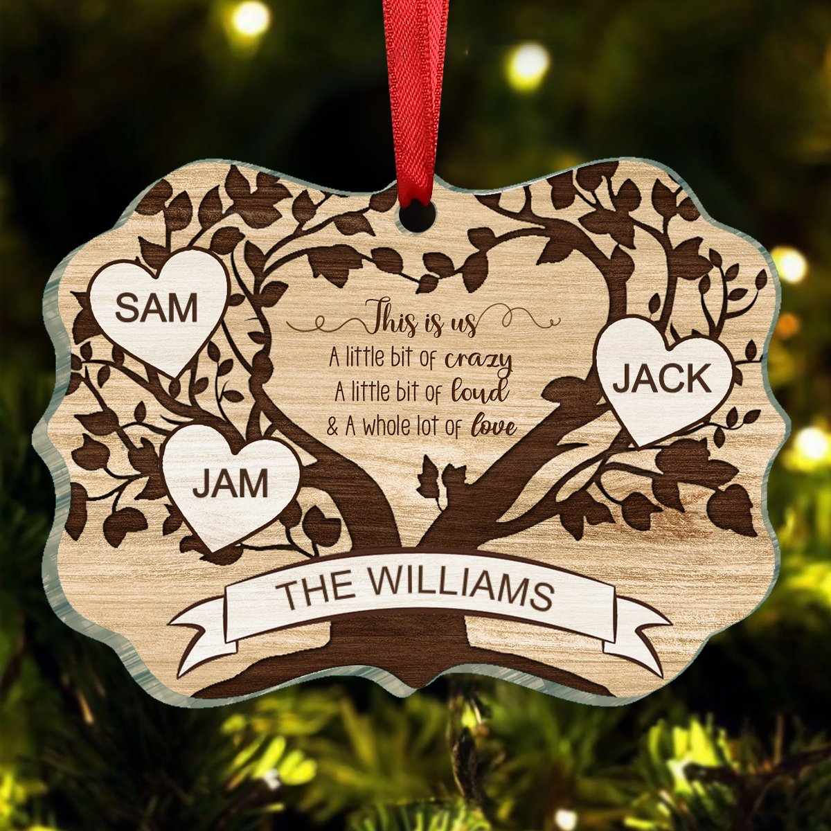 Family - This Is Us Family Tree - Personalized Christmas Ornament - Makezbright Gifts