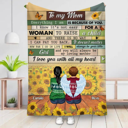 Family - To My Mom, Everything We Are Is Because Of You - Personalized Blanket - Makezbright Gifts