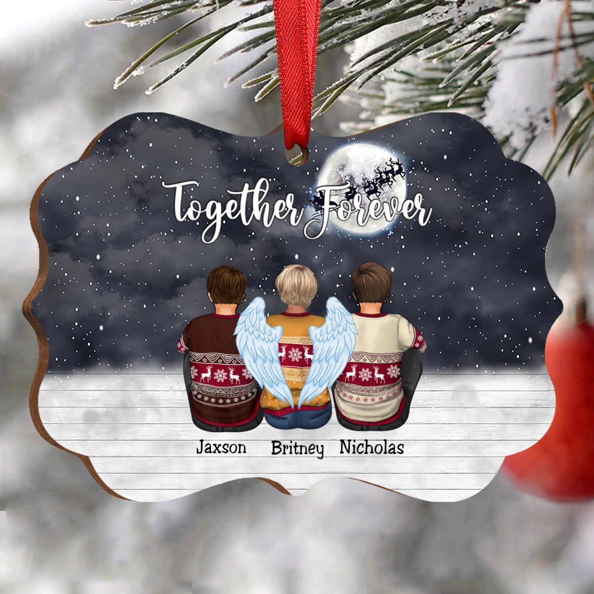 Family - Together Forever - Personalized Christmas Ornament - Makezbright Gifts