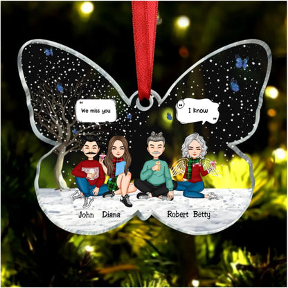 Family - We Miss You - Personalized Butterfly Ornament - Makezbright Gifts