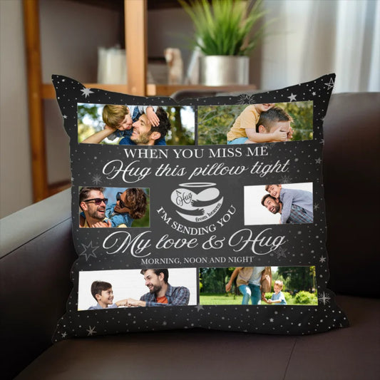 Family - When You Miss Me Hug This Pillow - Personalized Pillow (HJ) - Makezbright Gifts