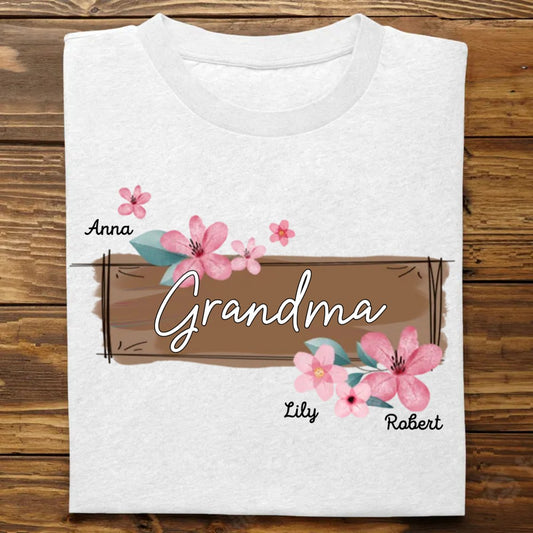 Family - Wildflower Art As A Gift For Grandma And Kids - Personalized T - shirt - Makezbright Gifts