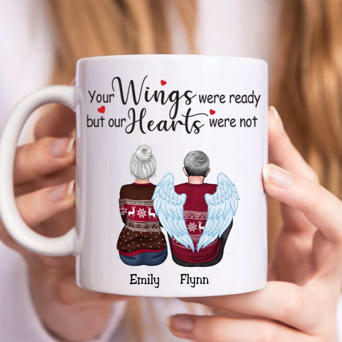 Family - Your Wings Were Ready But Our Hearts Were Not - Personalized Mug (AA) - Makezbright Gifts