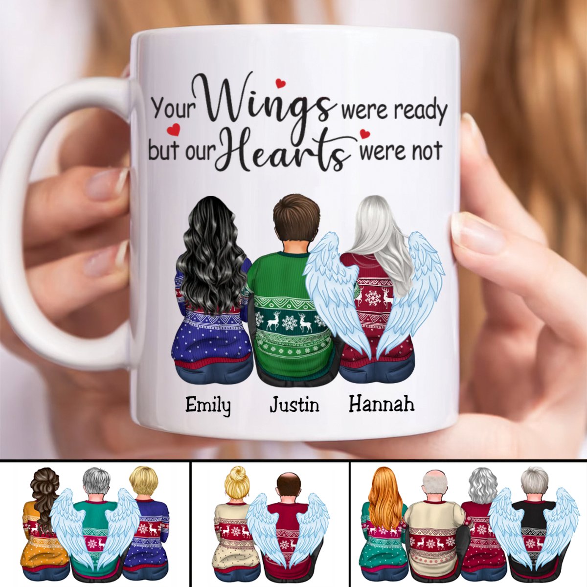 Family - Your Wings Were Ready But Our Hearts Were Not - Personalized Mug (AA) - Makezbright Gifts