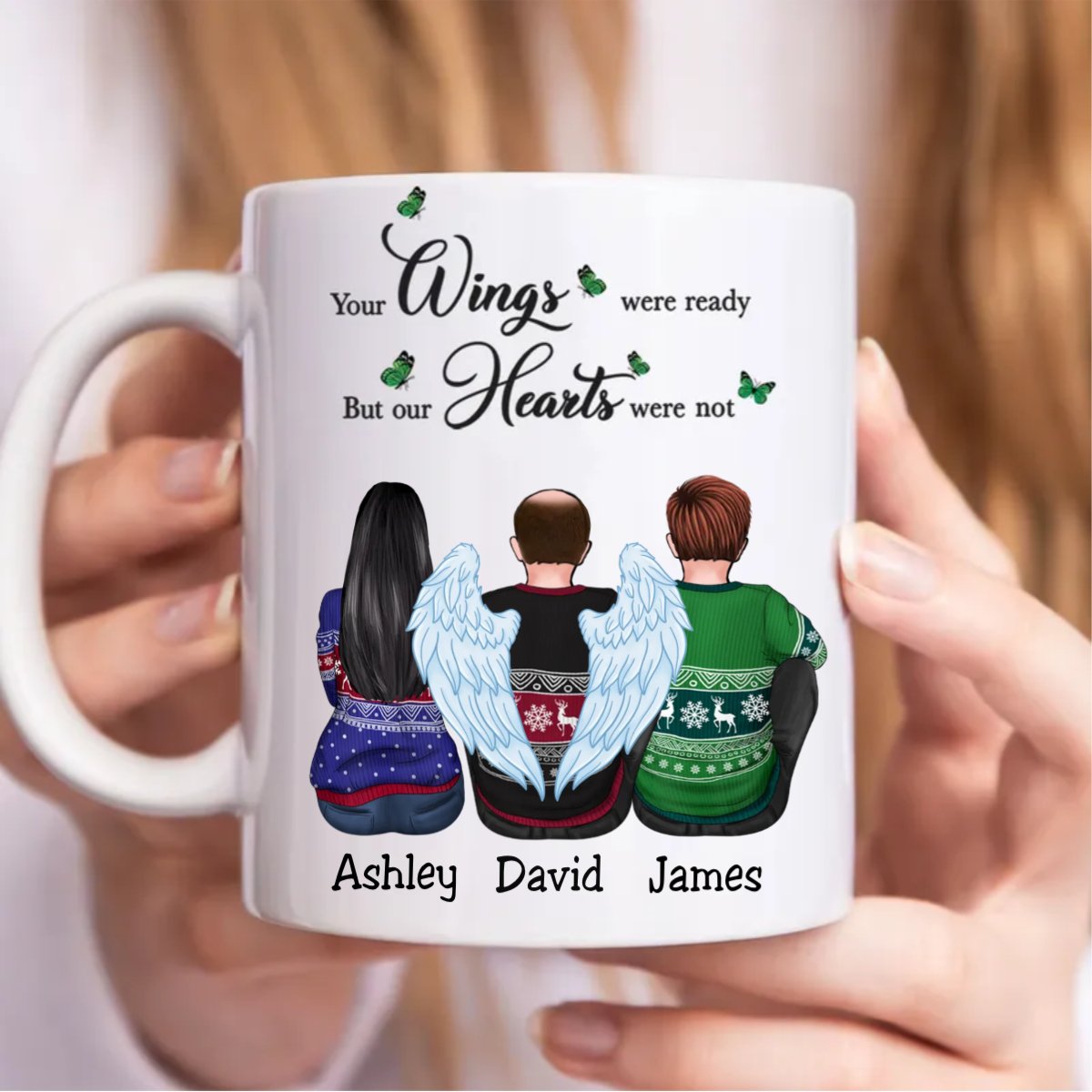 Family - Your Wings Were Ready But Our Hearts Were Not - Personalized Mug (QH) - Makezbright Gifts