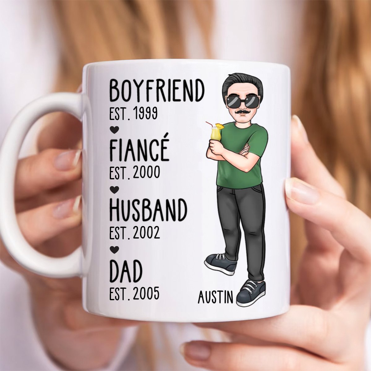 Father - Boyfriend Fiance Husband Dad - Personalized Mug - Personalized Mug - Makezbright Gifts