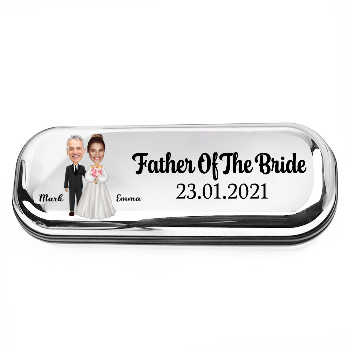 Father - Custom Photo Father Of The Bride - Personalized Chrome Glasses Case Box (TB) - Makezbright Gifts