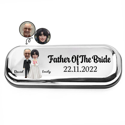 Father - Custom Photo Father Of The Bride - Personalized Chrome Glasses Case Box (TB) - Makezbright Gifts