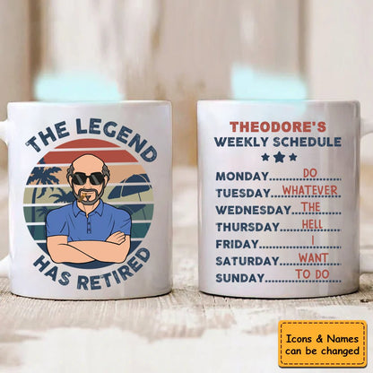 Father - Dad Grandpa The Legend Has Retired - Personalized Mug - Makezbright Gifts