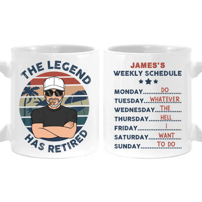 Father - Dad Grandpa The Legend Has Retired - Personalized Mug - Makezbright Gifts