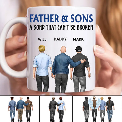 Father - Father And Sons A Bond That Can's Be Broken - Personalized Mug (QH) - Makezbright Gifts