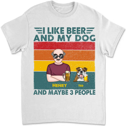 Father - I Like Bourbon, Beer, And My Dogs - Personalized Unisex T - Shirt - Makezbright Gifts