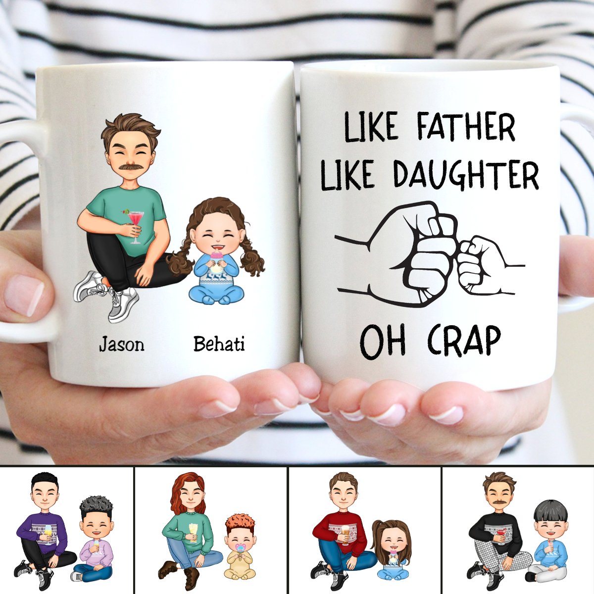 Father - Like Father Like Daughter - Personalized Mug (LH) - Makezbright Gifts