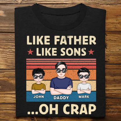 Father - Like Father Like Son - Personalized T - Shirt - Makezbright Gifts