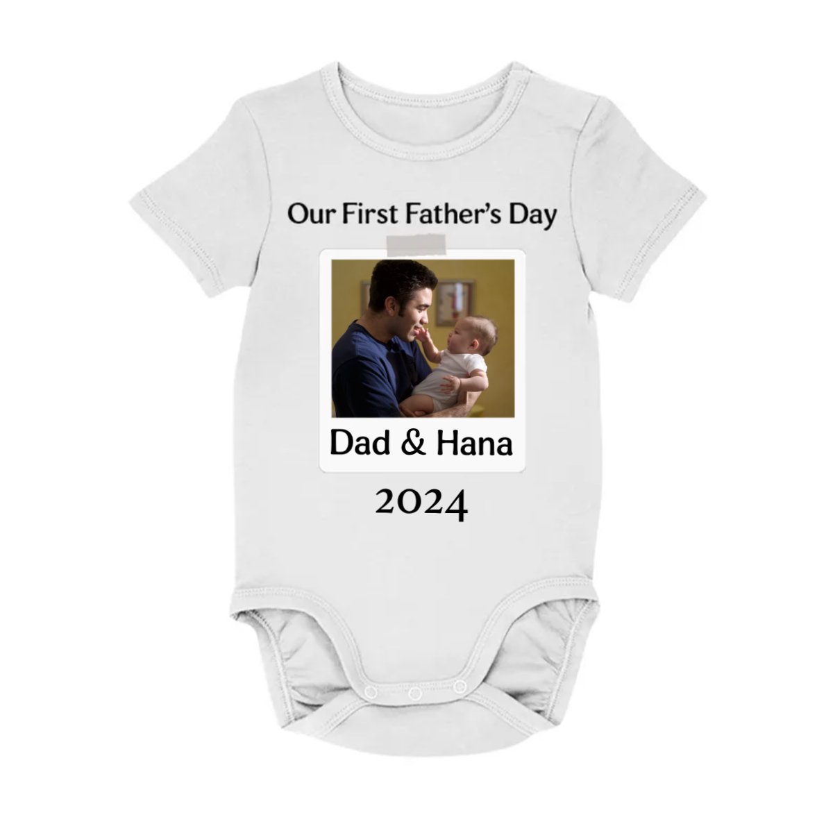 Father - Our First Father's Day - Personalized Photo Matching Shirt - Makezbright Gifts