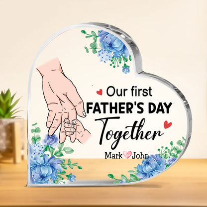 Father - Our Firts Father's Day Together - Personalized Acrylic Plaque - Makezbright Gifts