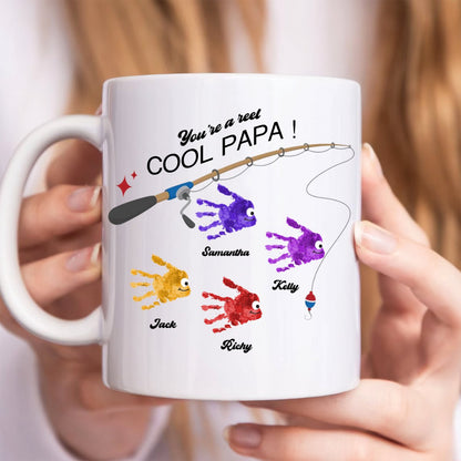 Father - Reel Cool Papa Hands Down - Personalized Mug - Makezbright Gifts