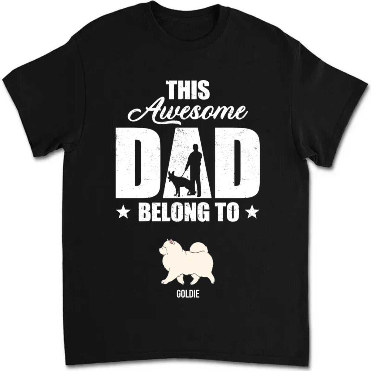 Father's Day - Awesome Dad Belongs To - Personalized T - shirt - Makezbright Gifts