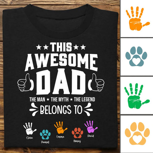 Father's Day - Awesome Dad The Man The Myth The Legend - Personalized T - Shirt (TB) - Makezbright Gifts