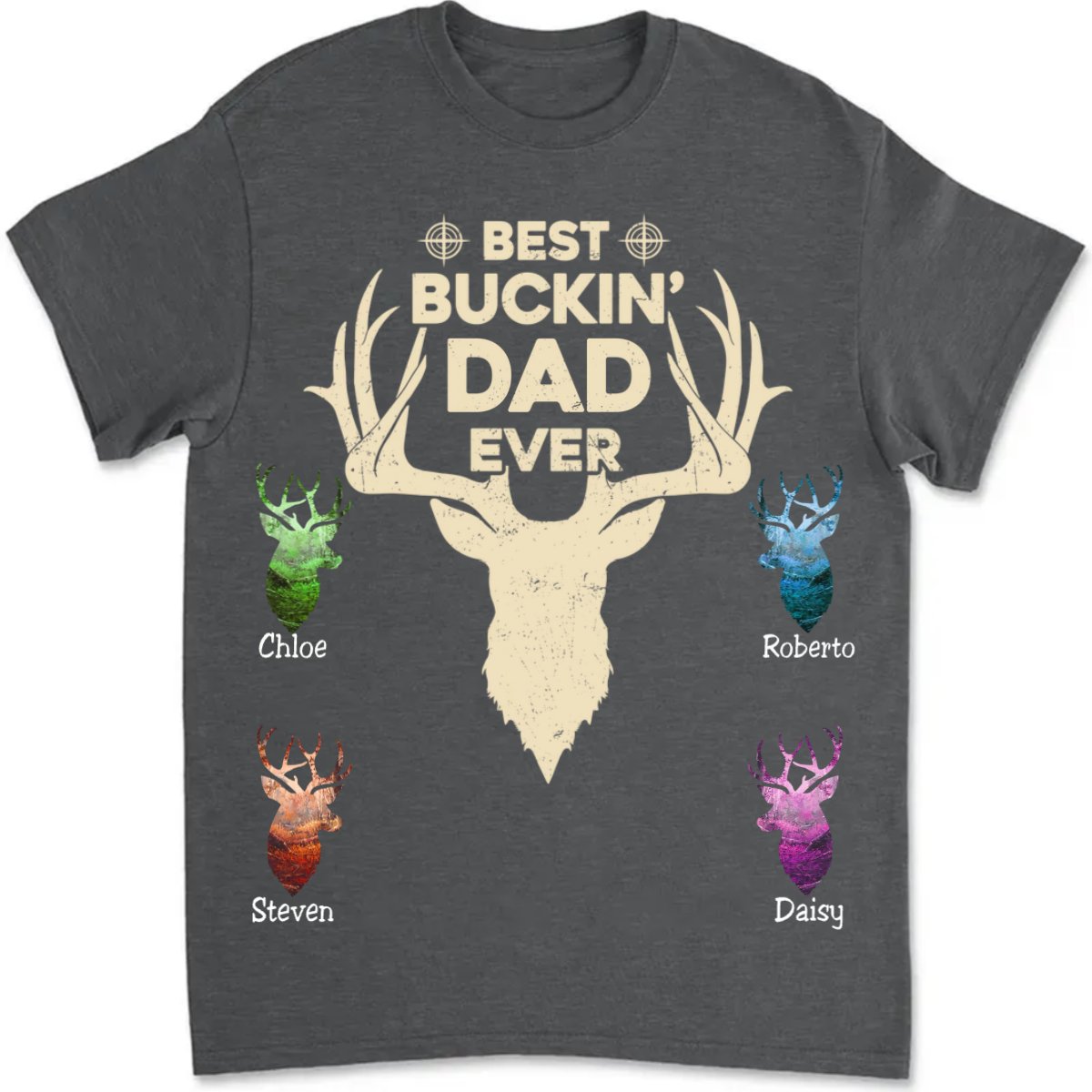 Father's Day - Best Buckin' Dad Ever - Personalized T - Shirt (LH) - Makezbright Gifts