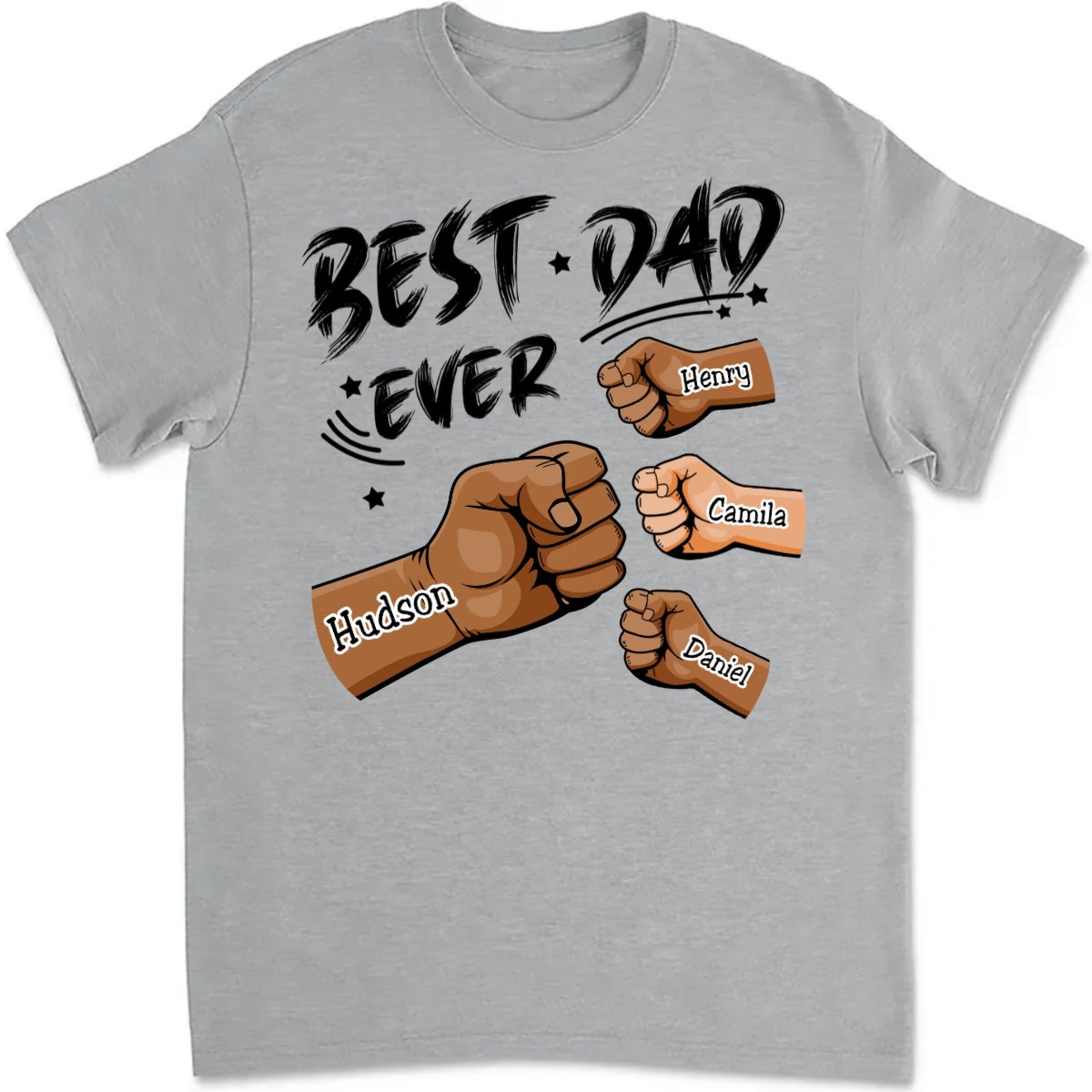 Father's Day - Best Dad Ever - Personalized T - shirt - Makezbright Gifts