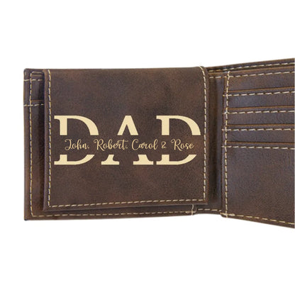 Father's Day - Dad And His Kids - Personalized Wallet - Makezbright Gifts