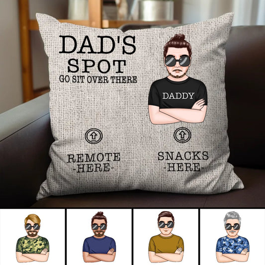 Father's Day - Dad's Spot - Personalized Pillow - Makezbright Gifts