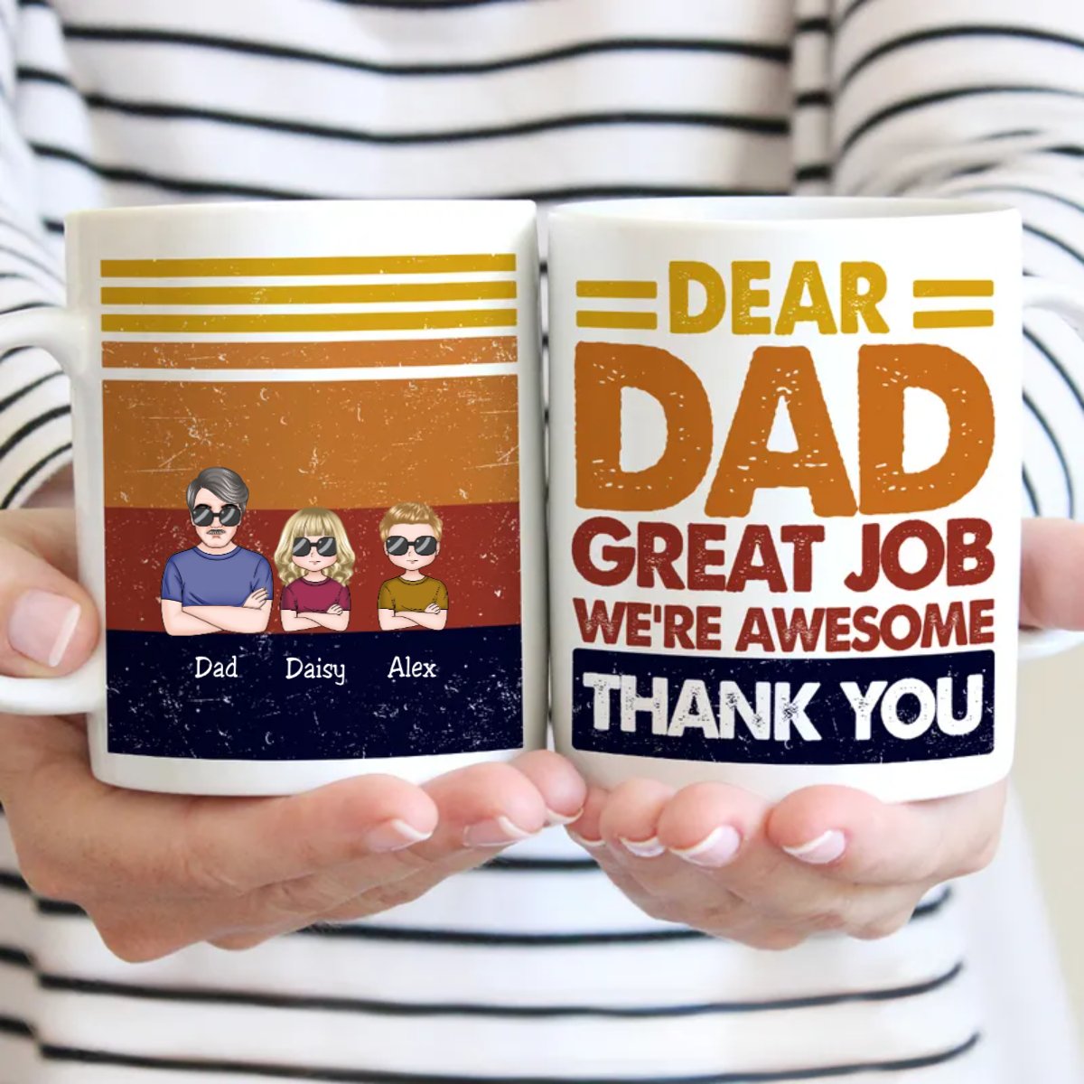 Father's Day - Dear Dad Great Job I'm Awesome Thank You - Personalized Mug - Makezbright Gifts