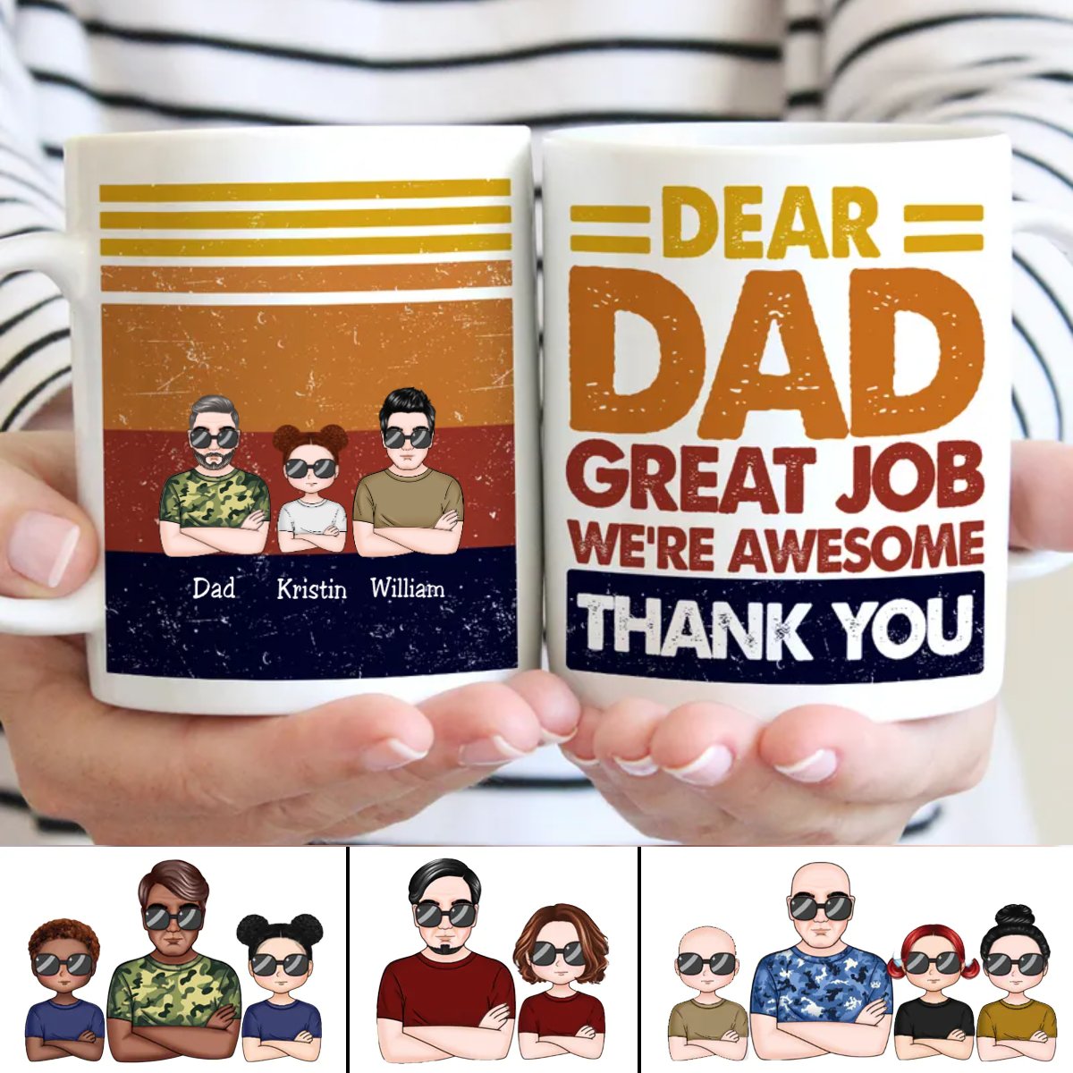 Father's Day - Dear Dad Great Job I'm Awesome Thank You - Personalized Mug - Makezbright Gifts