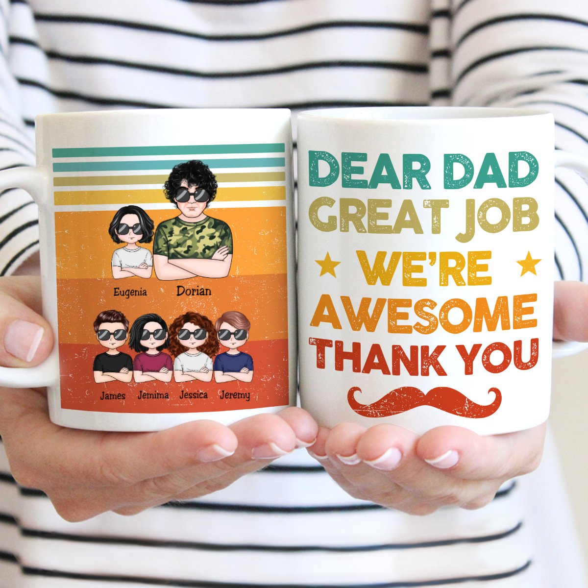 Father's Day - Dear Dad Great Job We're Awesome Thank You - Personalized Mug (TT) - Makezbright Gifts