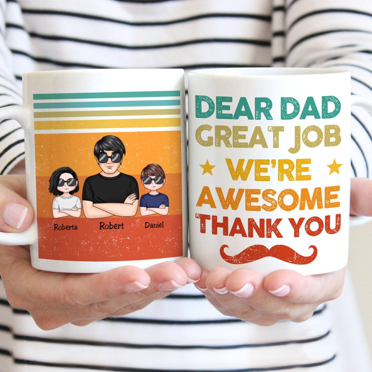 Father's Day - Dear Dad Great Job We're Awesome Thank You - Personalized Mug (TT) - Makezbright Gifts