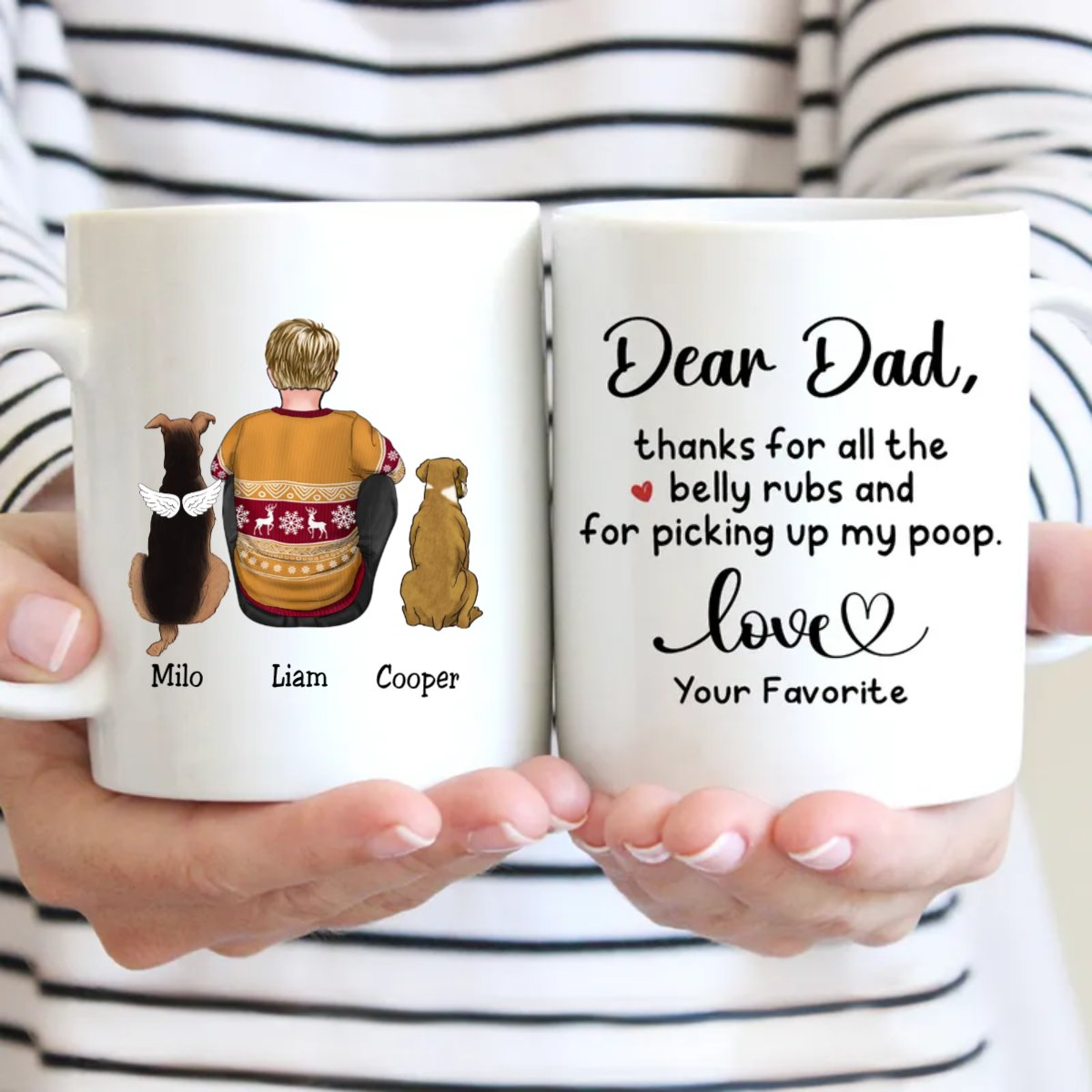 Father's Day - Dear Dad Thanks For All The Belly Rubs - Personalized Mug - Makezbright Gifts