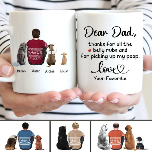 Father's Day - Dear Dad Thanks For All The Belly Rubs - Personalized Mug - Makezbright Gifts