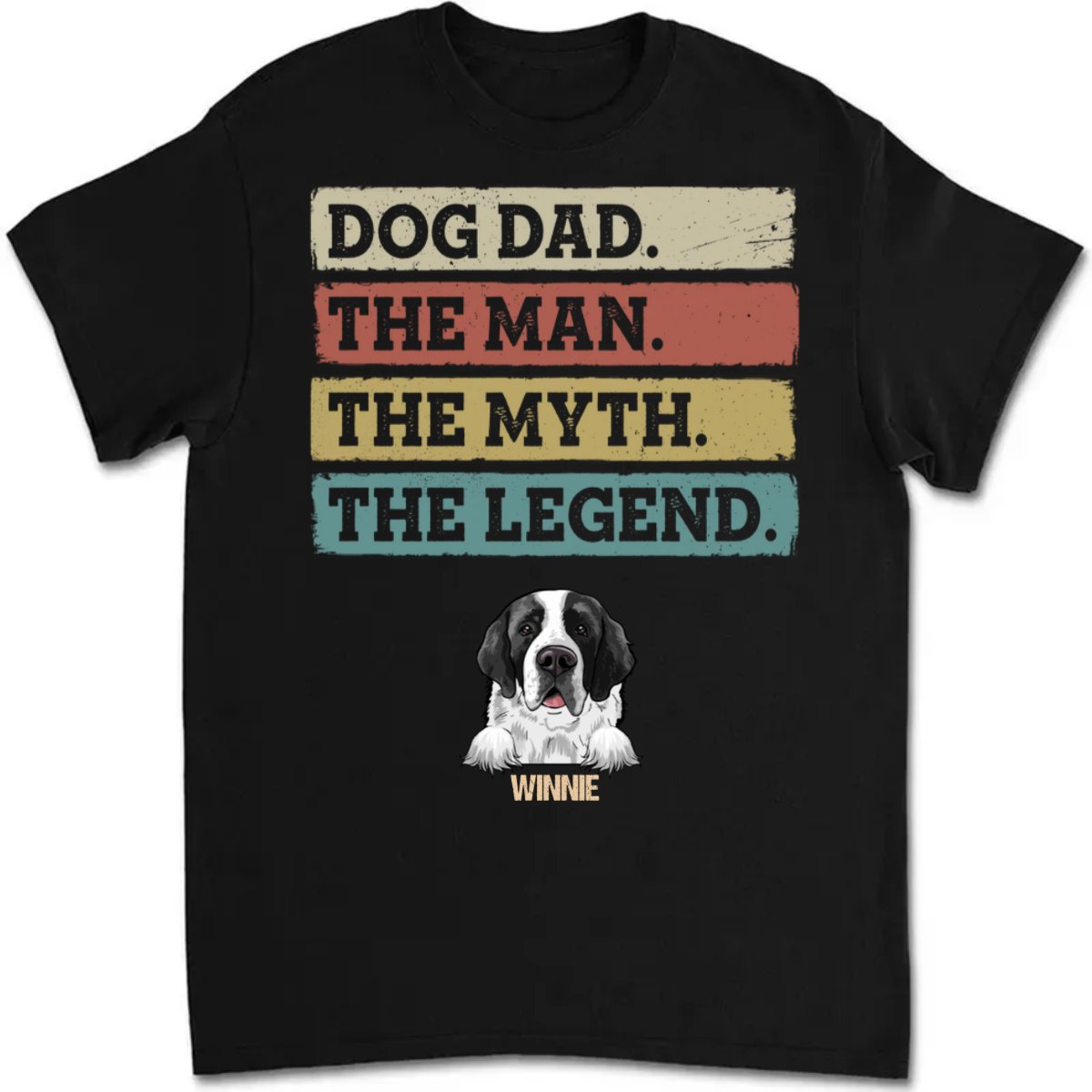 Father's Day - Dog Dad Man Myth Legend - Personalized T - shirt - Makezbright Gifts