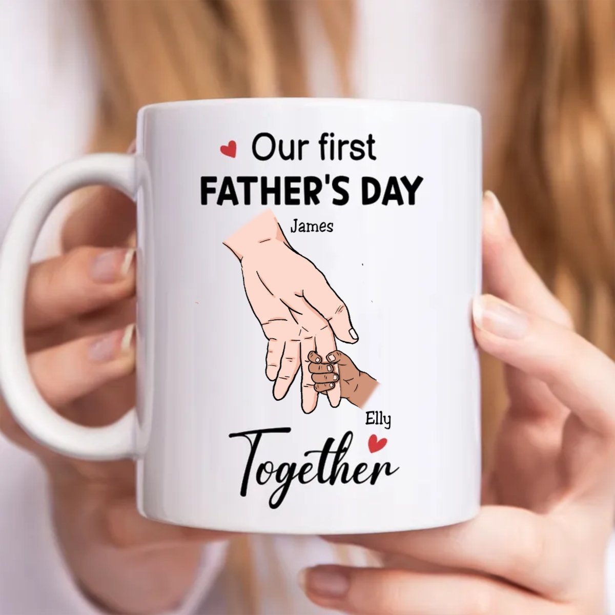 Father's Day - Father And Baby - Our First Father's Day Together - Personalized Mug (NN) - Makezbright Gifts