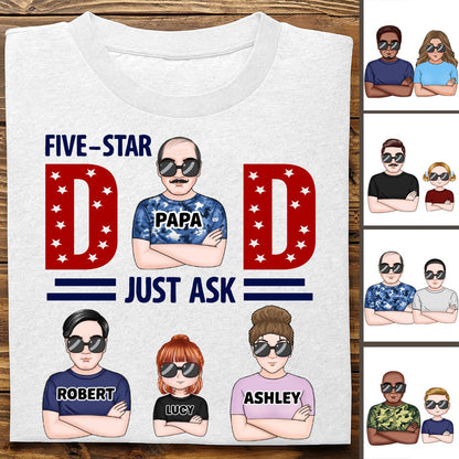 Father's Day - Five Star Dad Just Ask - Personalized T - shirt - Makezbright Gifts