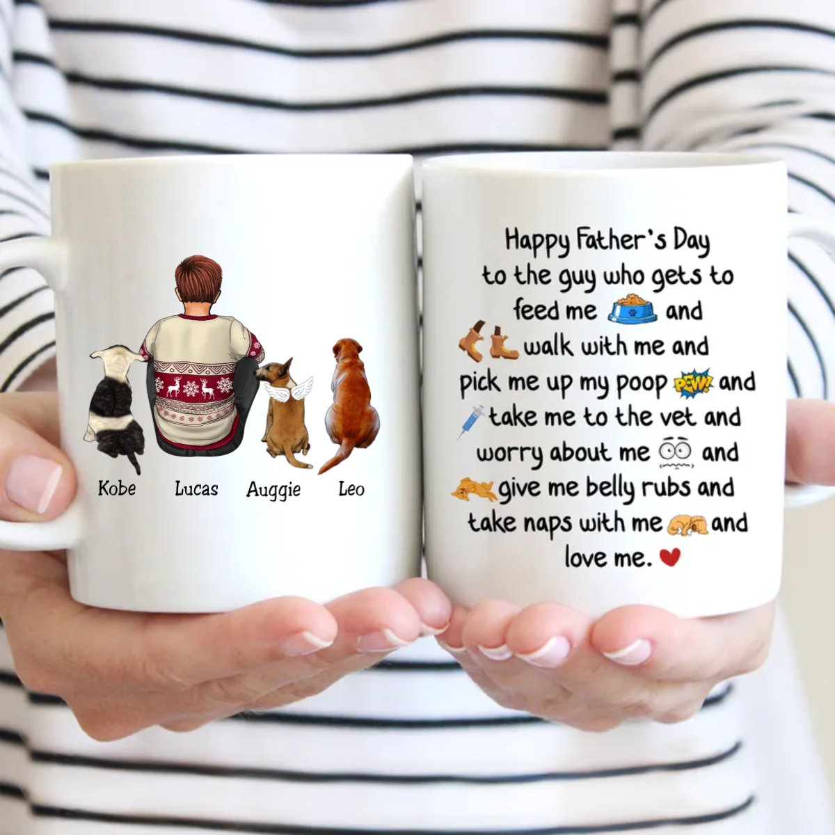 Father's Day - Happy Father's Day To The Guy Who Gets To Feed Me - Personalized Mug - Makezbright Gifts