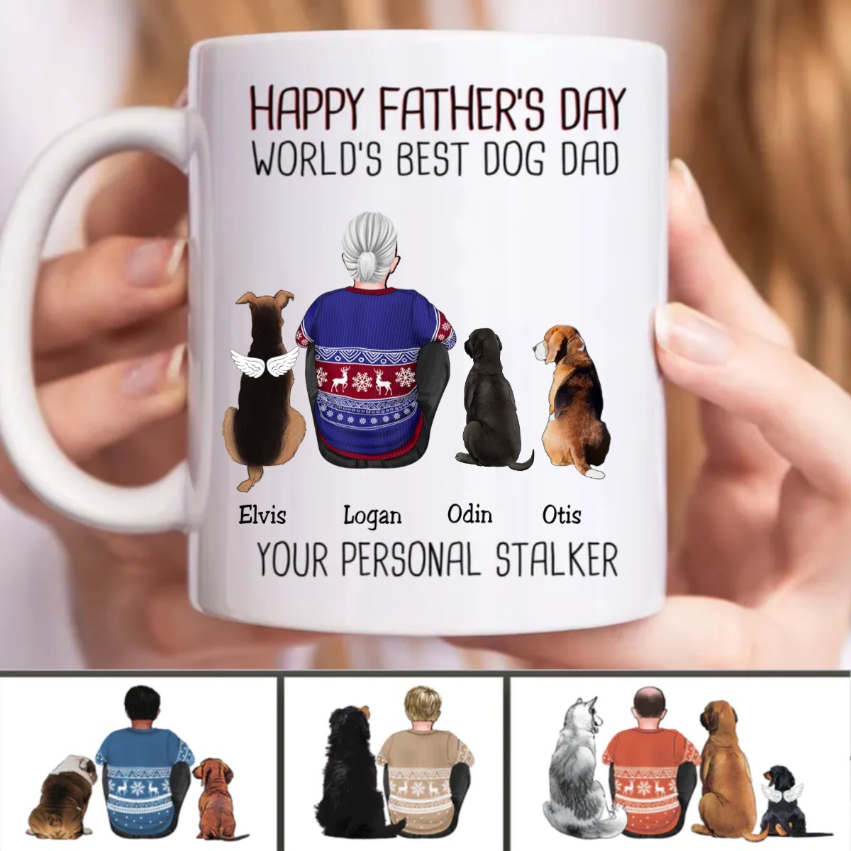 Father's Day - Happy Father's Day World's Best Dog Dad - Personalized Mug - Makezbright Gifts