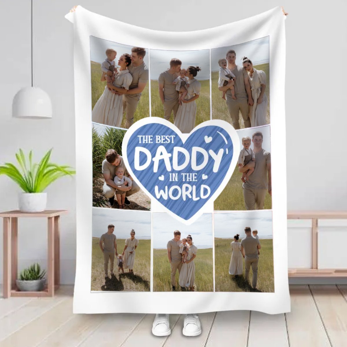 Father's Day - The Best Daddy In The World - Personalized Blanket - Makezbright Gifts