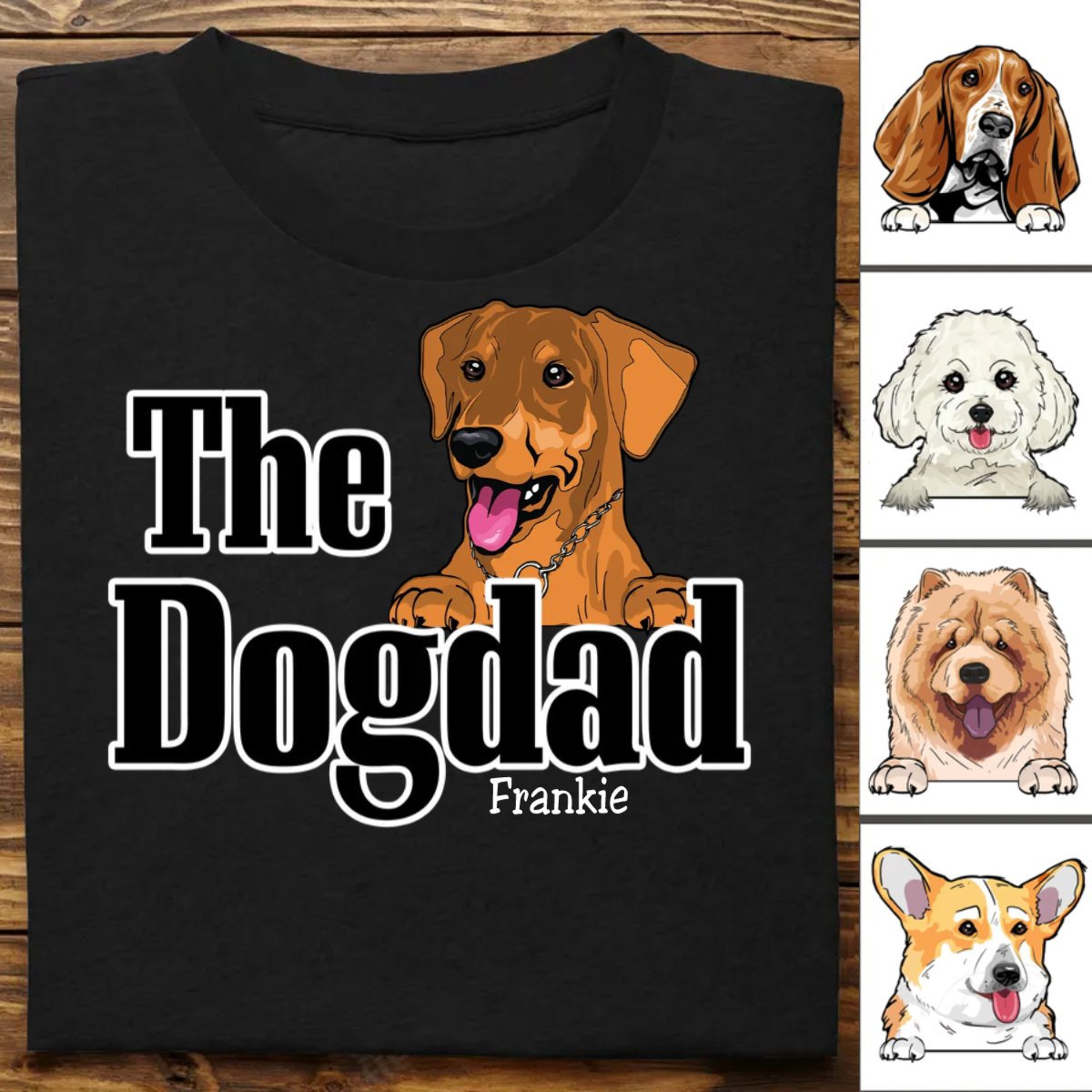 Father's Day - The Dogfather - Personalized Unisex T - Shirt - Makezbright Gifts