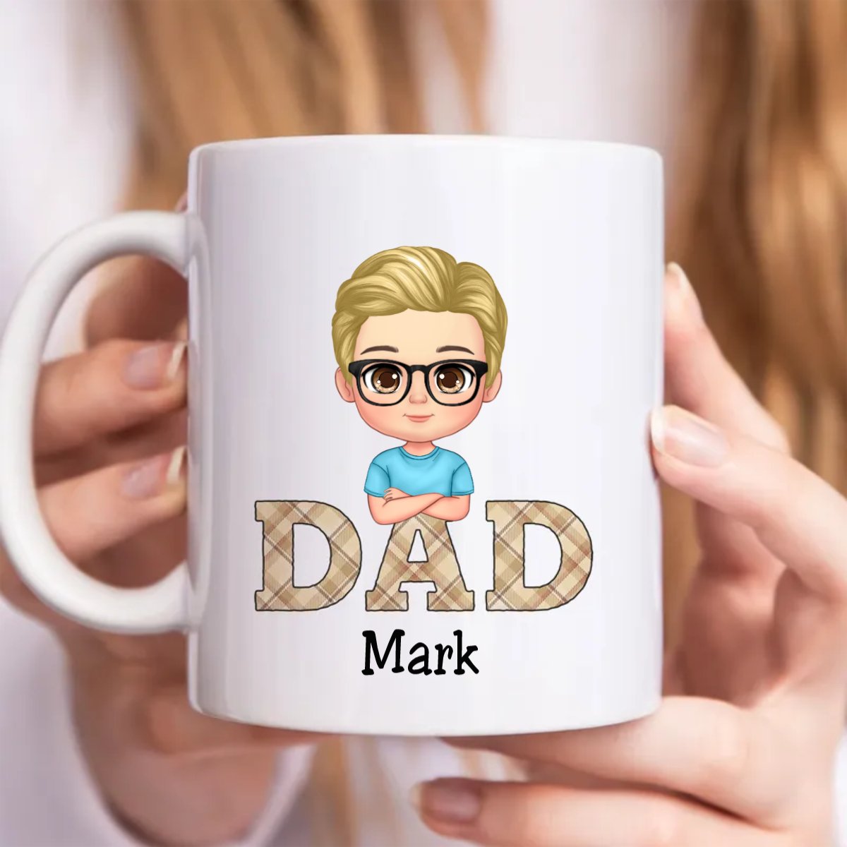 Father's Day - Vintage Dad Title - Personalized Mug - Makezbright Gifts