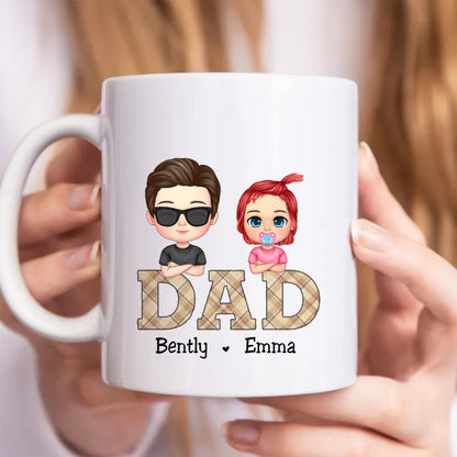 Father's Day - Vintage Dad Title - Personalized Mug - Makezbright Gifts